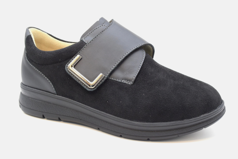 Finncomfort Scarpa Donna   Velcro 50669 Calzata K NEIVA Balena Stretch Buggy Schwarz