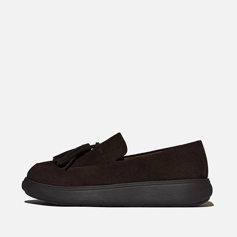 Fitflop Iq Comff Tassel Lo Afers E2Y Suede Chocolate Brown 167