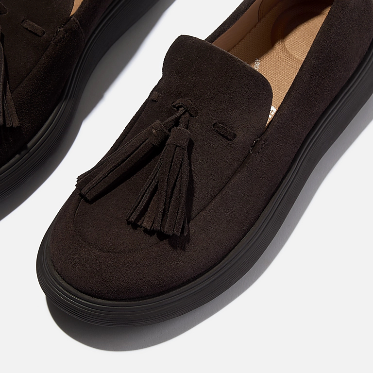 Fitflop Iq Comff Tassel Lo Afers E2Y Suede Chocolate Brown 167