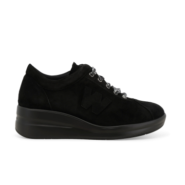 Melluso Scarpa Stringato Fiorato R256562 Camoscio Nero