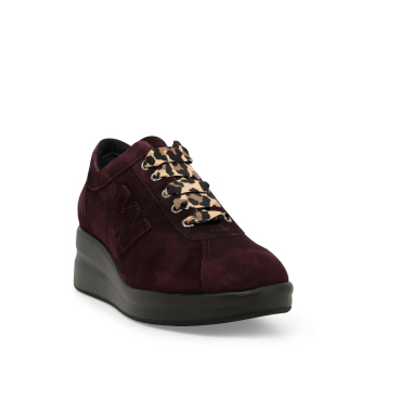 Melluso Scarpa Stringato Fiorato R256562 Camoscio Nero