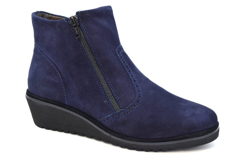 Ziviani Stivaletto Donna 2 Cerniere 1900 ZEPPA Camoscio Blu