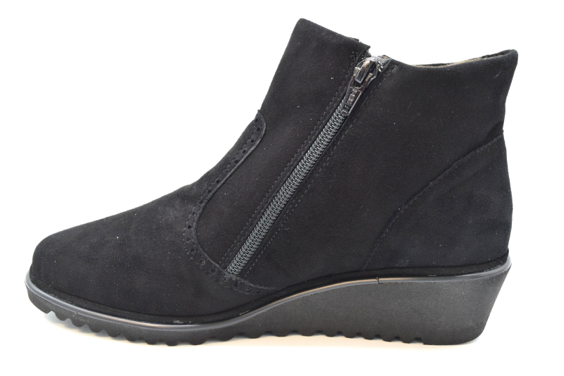 Ziviani Stivaletto Donna 2 Cerniere 1900 ZEPPA Camoscio Nero