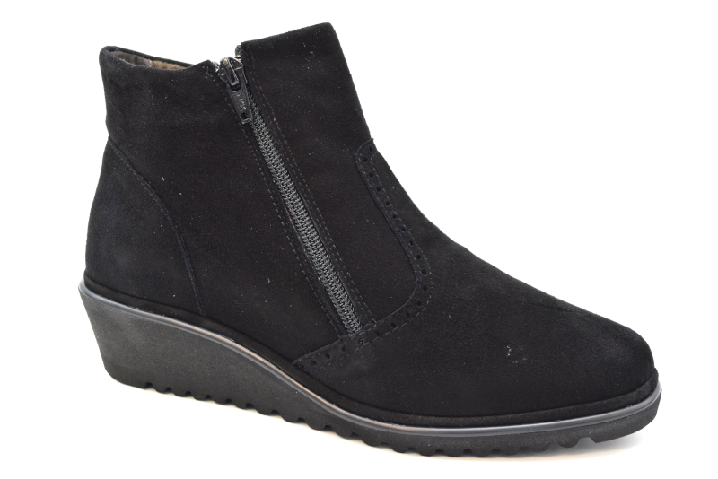 Ziviani Stivaletto Donna 2 Cerniere 1900 ZEPPA Camoscio Nero