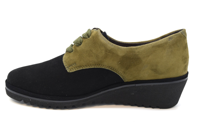 Ziviani Scarpa donna 3 buchi 1933 Camoscio Nero/verde