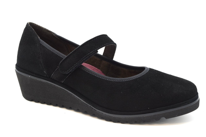 Ziviani Mari Jane Con Cinturino Assimettrico 1950 ZEPPA Camoscio Nero