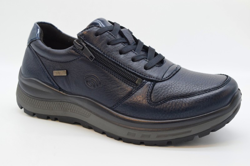 Comfort Sneaker Donna Con Cerniera Rolling Fitness R-5581 Pelle Blue