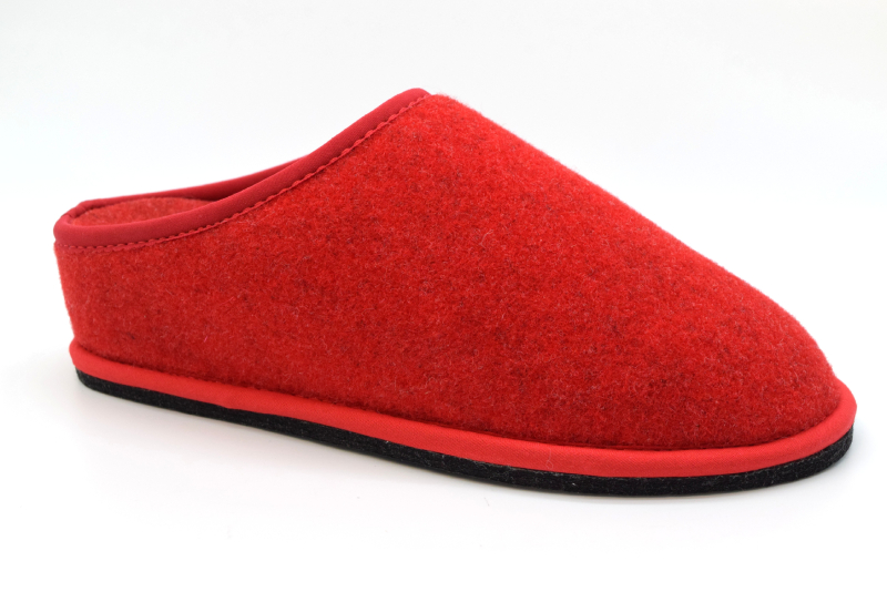Lowenweiss Pantofola in lana zeppa 4 aperta dietro DIVA -7100 FL Rosso