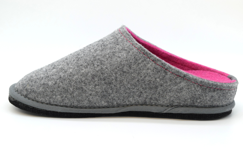 Lowenweiss Pantofola in lana aperta dietro EASY-6800 MC Grigio Fuxia