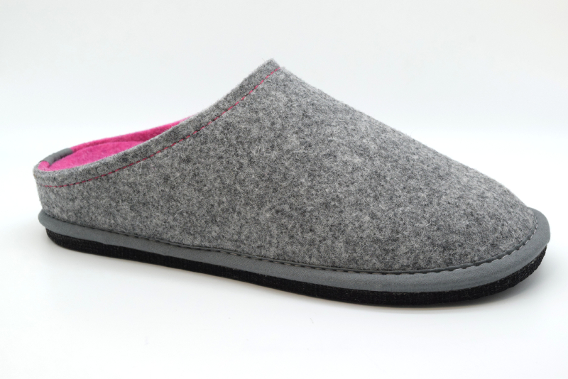 Lowenweiss Pantofola in lana aperta dietro EASY-6800 MC Grigio Fuxia