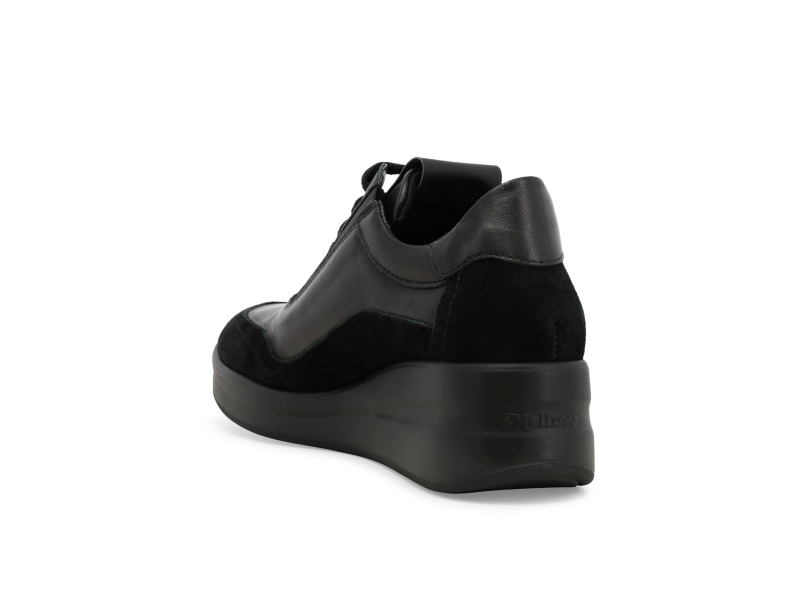 Melluso Sneakers Stringata Con Cerniera Zeppa 5 R25655Z Renna Savana Nero