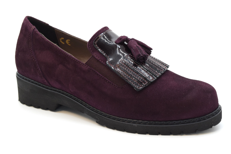 Tomasi Scarpa slip on con frangia e nappine calzata 9 ROSA Camoscio Prugna