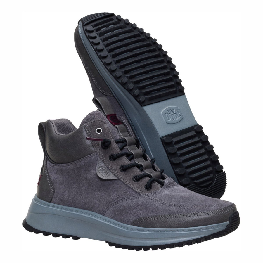 Hey Dude Polacchino Slip-ins In Pelle E Camoscio TAHOE CLASSIC MIX Granite Grey