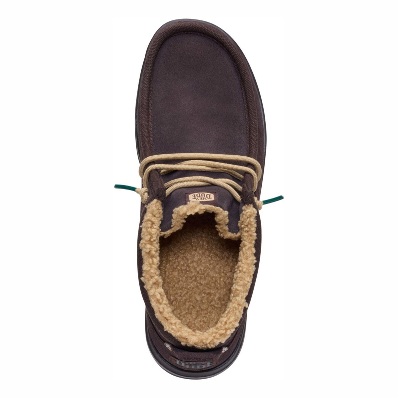 Hey Dude Polacco Due Buchi Con Pelo Uomo WALLY MID GRIPR WARM Mole Brown