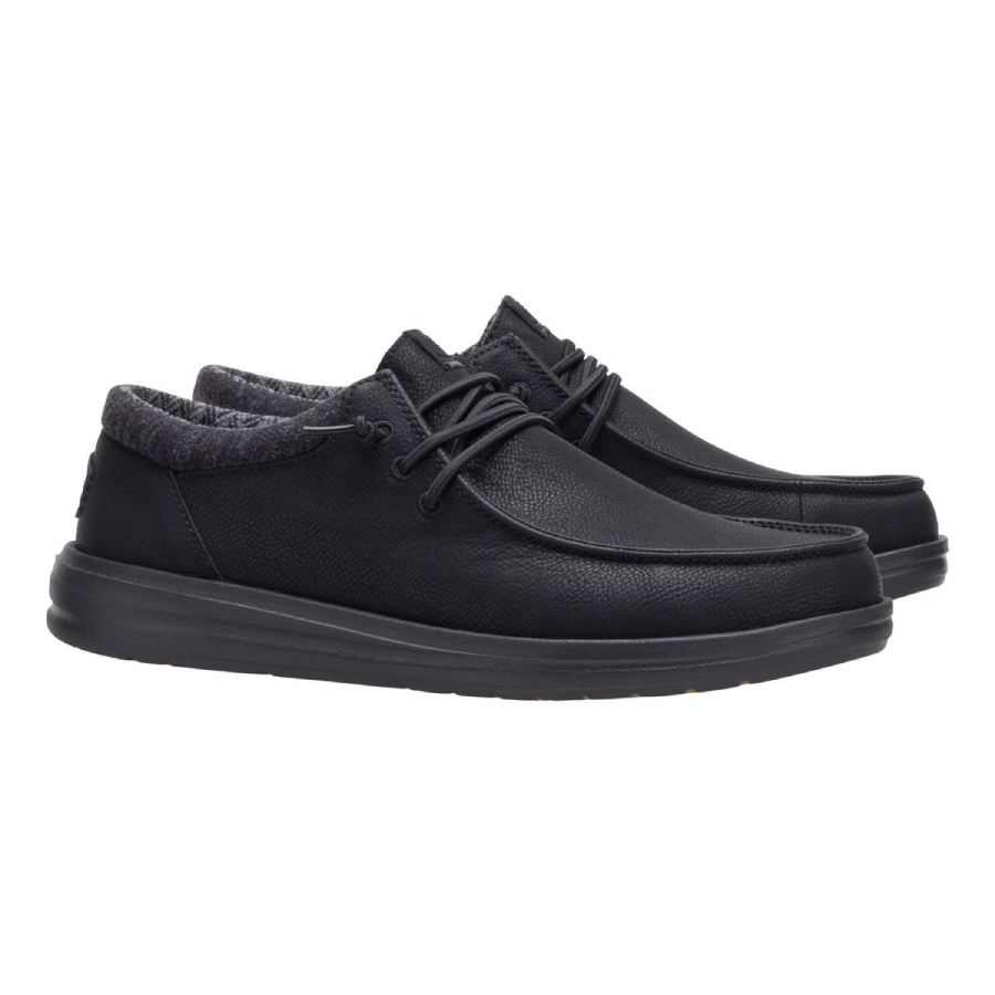 Hey Dude Espadrillas Due Buchi Uomo In Pelle PAUL CLASSIC Black