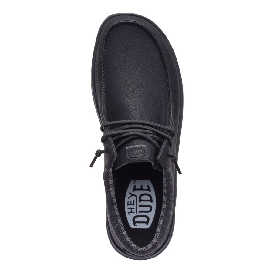 Hey Dude Espadrillas Due Buchi Uomo In Pelle PAUL CLASSIC Black