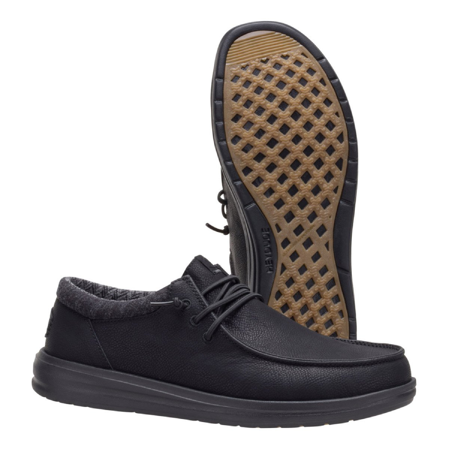 Hey Dude Espadrillas Due Buchi Uomo In Pelle PAUL CLASSIC Black