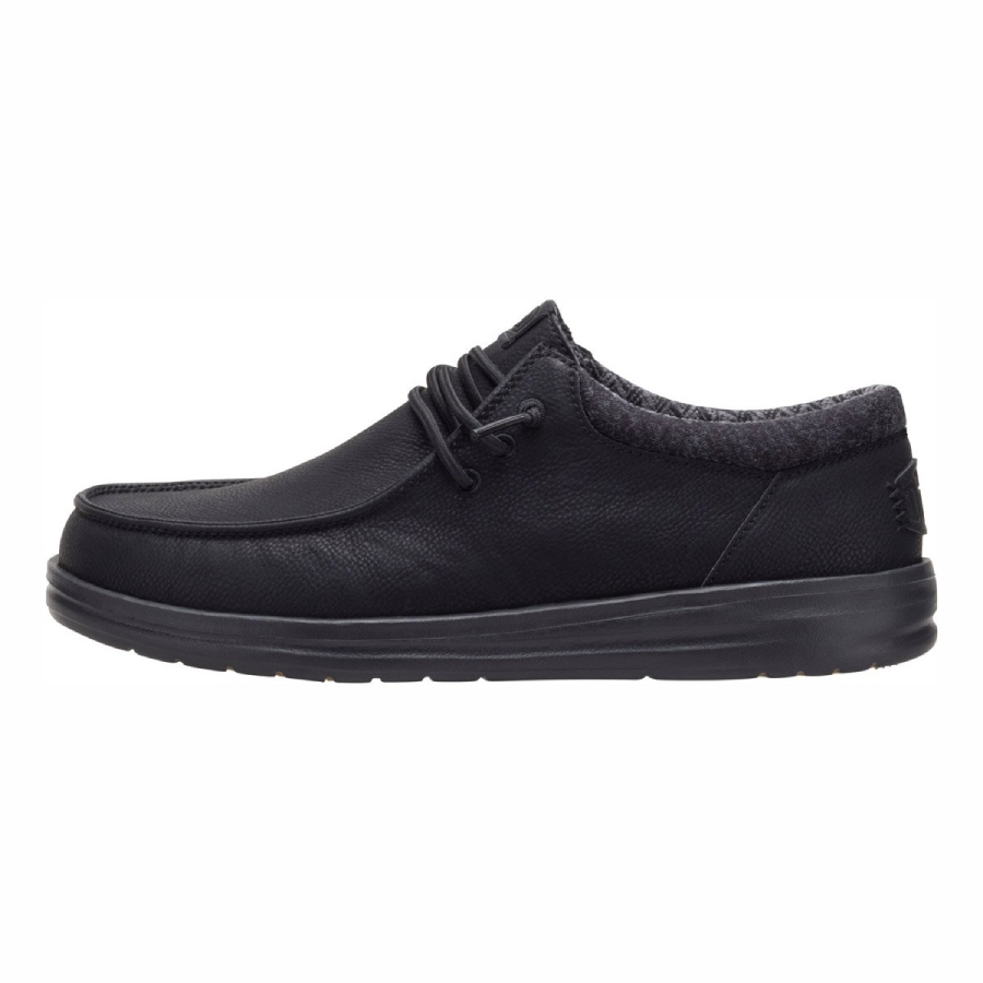 Hey Dude Espadrillas Due Buchi Uomo In Pelle PAUL CLASSIC Black