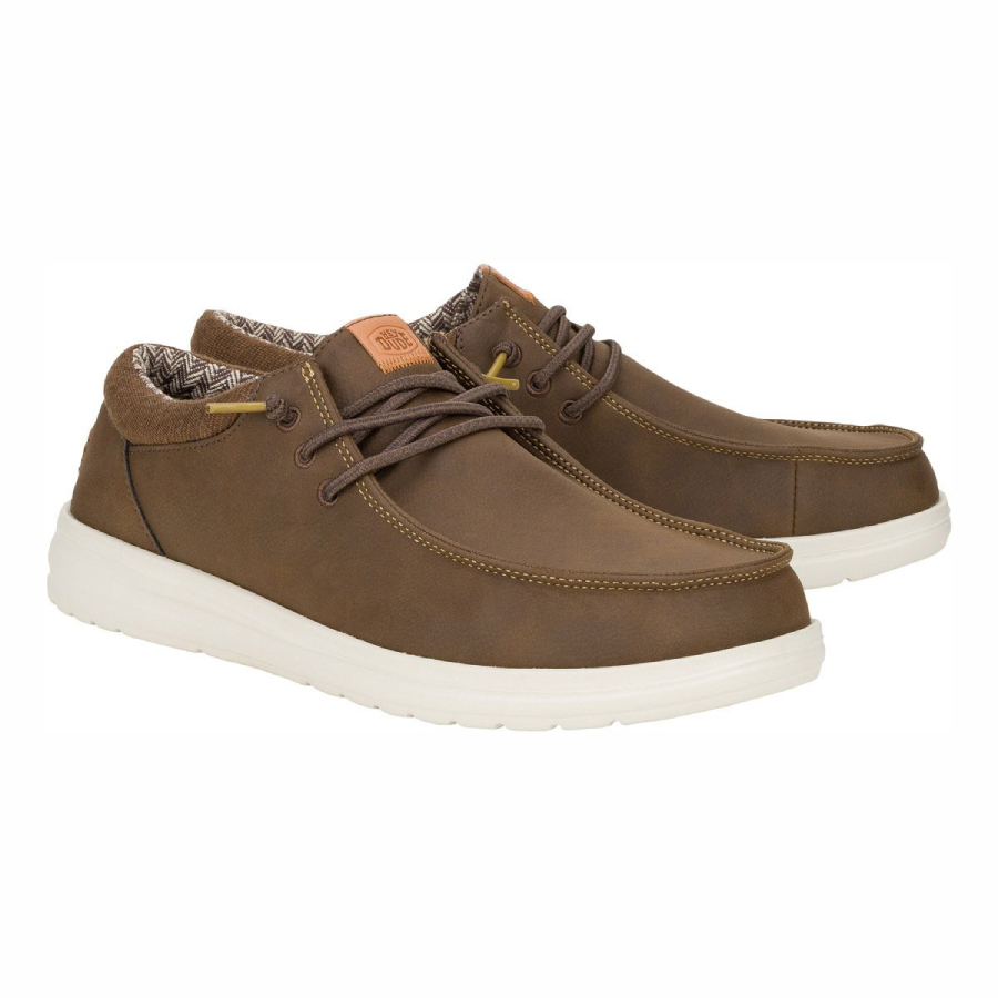 Hey Dude Espadrillas Due Buchi Uomo In Pelle PAUL CLASSIC Brown