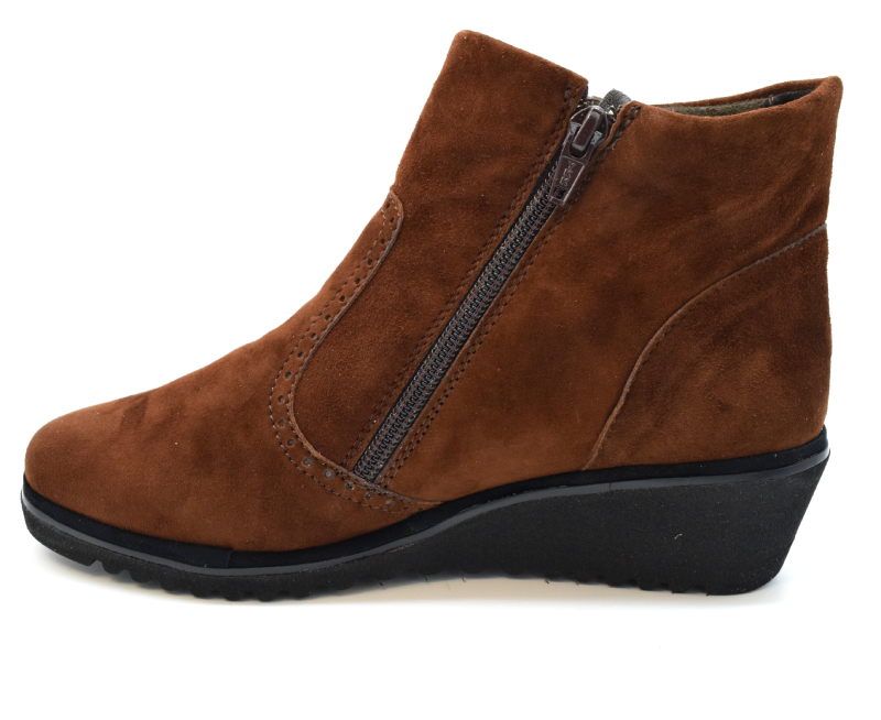 Ziviani Stivaletto donna 2 cerniere 1900 ZEPPA Camoscio Marrone Bruciato