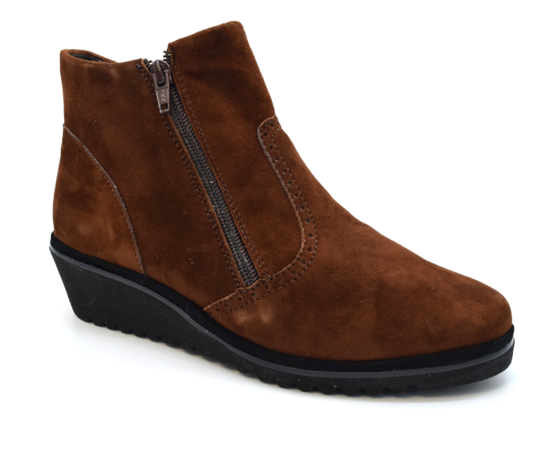 Ziviani Stivaletto donna 2 cerniere 1900 ZEPPA Camoscio Marrone Bruciato