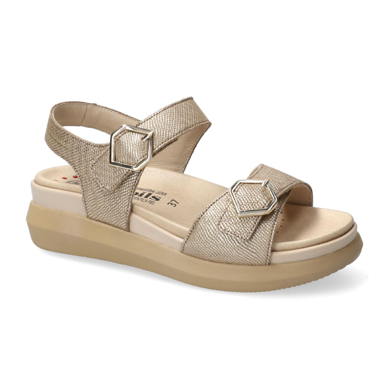Mephisto Sandalo z 30 plateau doppio velcro FYDA 37302 Gold