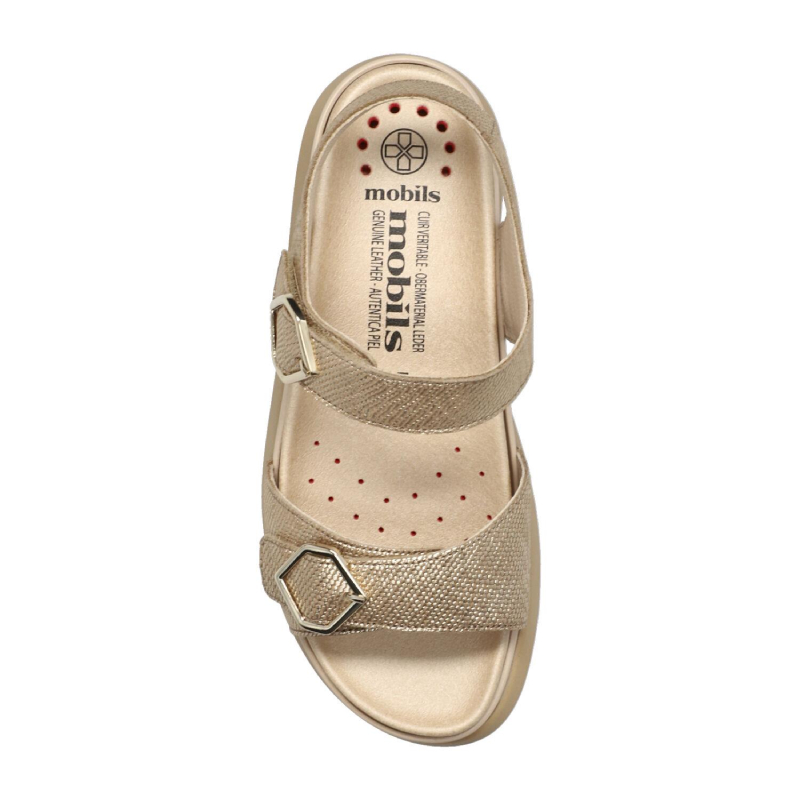 Mephisto Sandalo z 30 plateau doppio velcro FYDA 37302 Gold