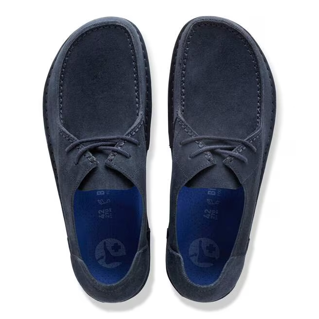 Birkenstock Mocassino Stringato Utti Lace N Suede Leather 1031468 New Navy