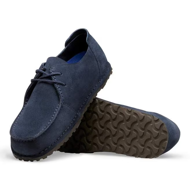 Birkenstock Mocassino Stringato Utti Lace N Suede Leather 1031468 New Navy