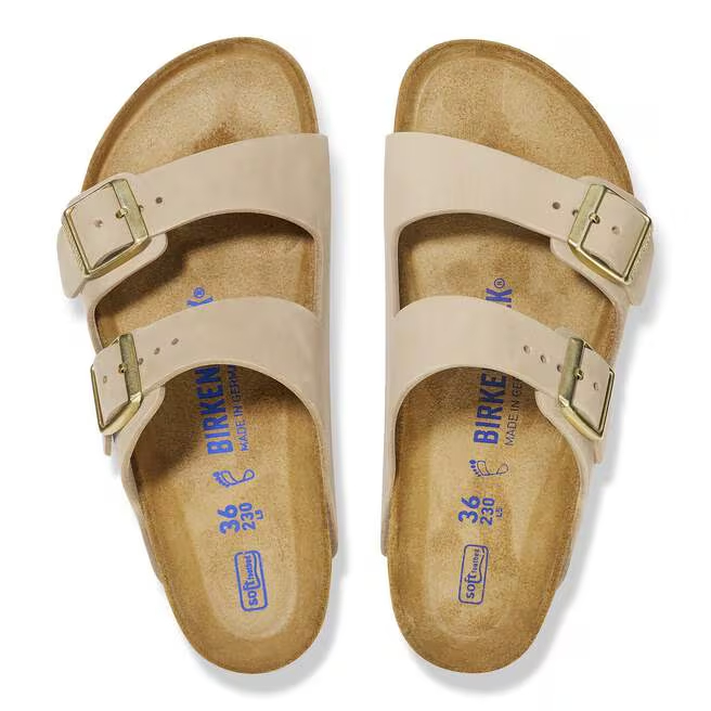 Birkenstock Ciabatta Arizona SFB Nubuck Leather 1019016 Sandcastle