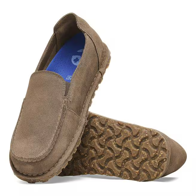 Birkenstock Mocassino Utti Slip On S Suede Leather 1027517 Grey Taupe