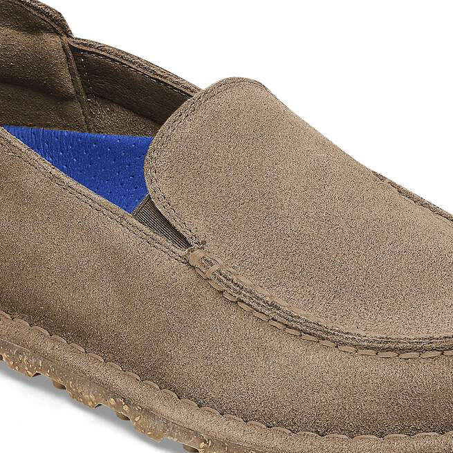 Birkenstock Mocassino Utti Slip On S Suede Leather 1027517 Grey Taupe