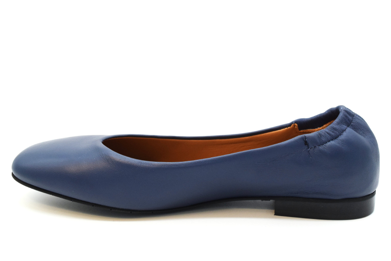 Marro Ballerina Punta Quadrata Tacco 1cm IE300 Nappa Blu