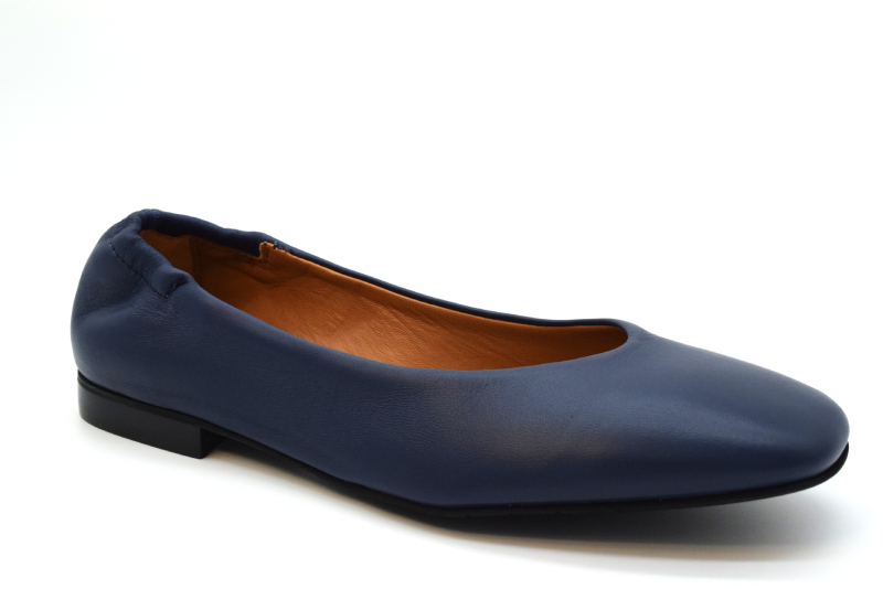 Marro Ballerina Punta Quadrata Tacco 1cm IE300 Nappa Blu