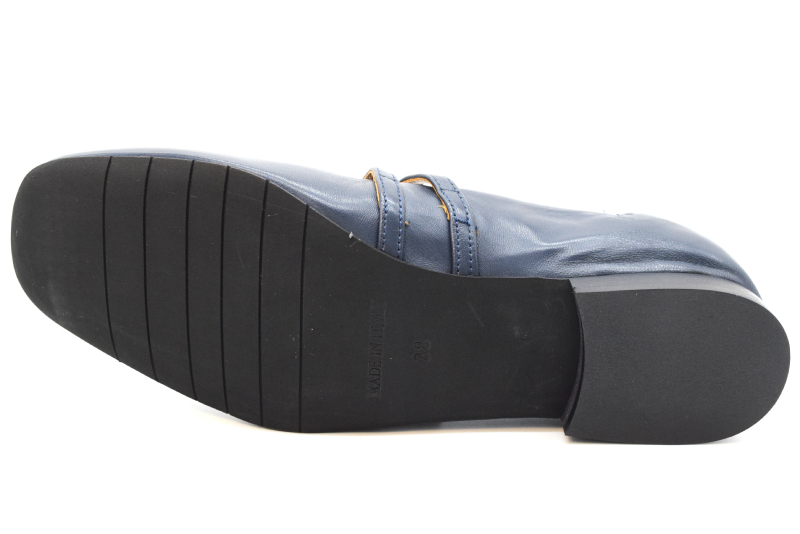 Marro Ballerina Punta Quadrata Cinturini Tacco 1cm IE301 Nappa Abyss