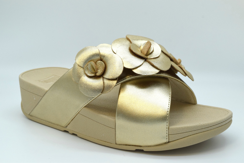 Fitflop Lulu Cross Slide Ciabatta Incrocio Applicazione A4M Platino 675