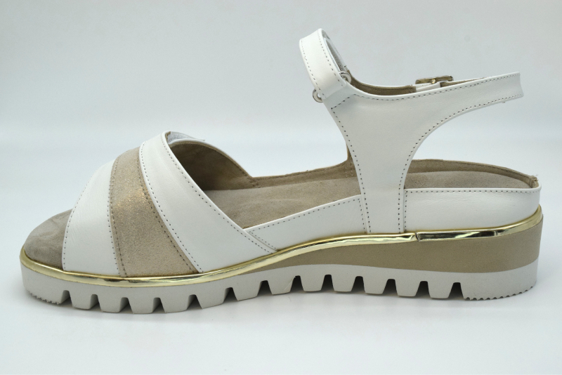 Tomasi Sandalo con regolazioni forma graz flex MELITA SABOT Vitello Bianco Chanel Beige