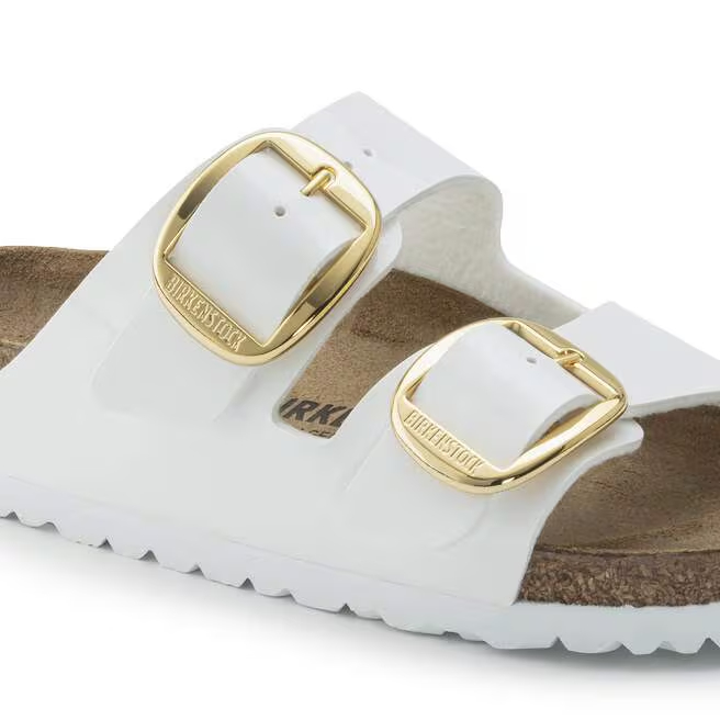 Birkenstock Ciabatta Arizona Big Buckle Birko Flor Patent 1019818 White