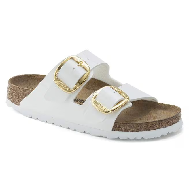 Birkenstock Ciabatta Arizona Big Buckle Birko Flor Patent 1019818 White