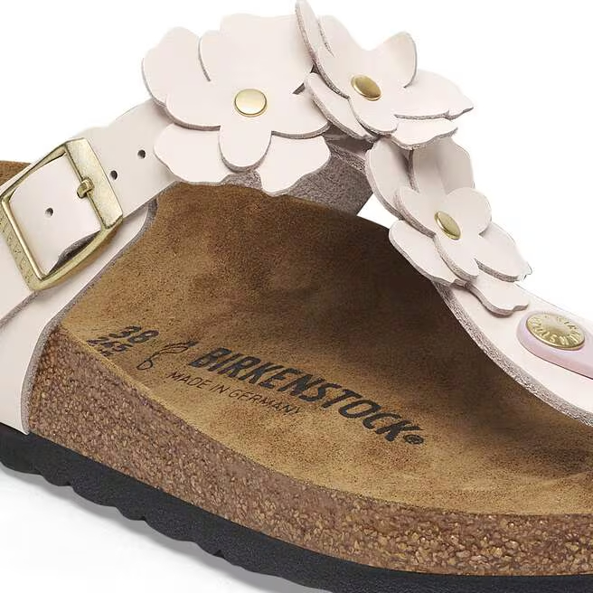 Birkenstock Ciabatta Infradito Gizeh Flowers Natural Leather 1029287 Light Rose