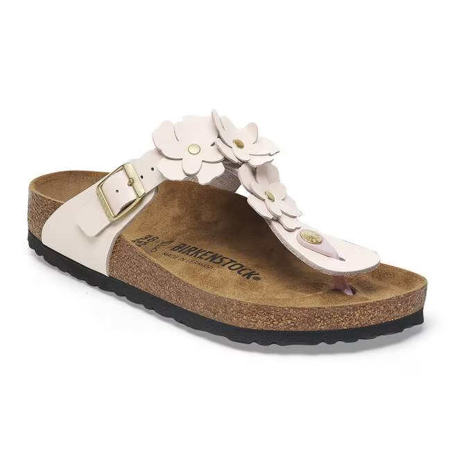 Birkenstock Ciabatta Infradito Gizeh Flowers Natural Leather 1029287 Light Rose