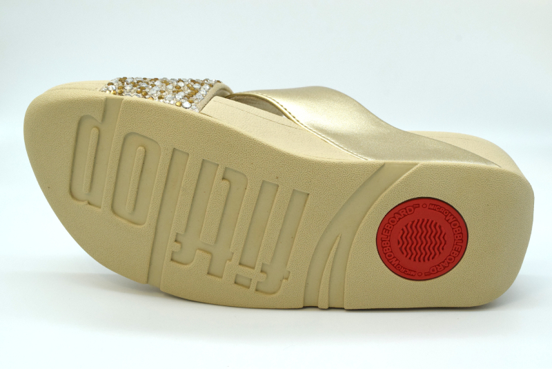 Fitflop Lulu Cross Slide Ciabatta Incrocio Pailettes A4K Slide Platino 675