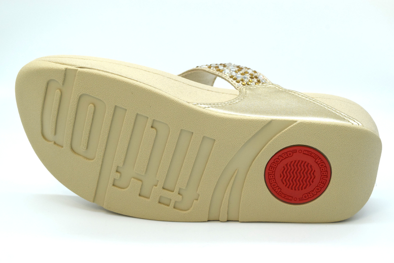 Fitflop Lulu Toe Post Infradito Pailettes A4L Slide Platino 675