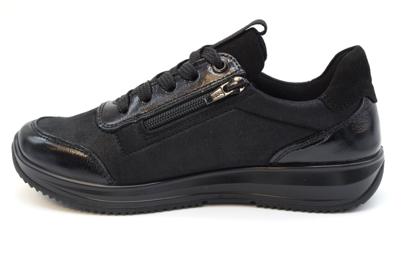 Ara Sneaker donna Osaka 3.0 calzata H zeppa 30 mm 12-25532 10 Schwarz/crunchlack/glitter